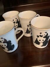 Vintage Berkshire Fine Bone China 8oz Cups Panda Bear  Gold Trim England 4 picture