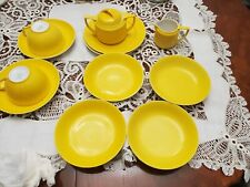 VTG Tea for 2 Yellow Okwan Japan Hand Painted Set 13 pieces +3 FREE pcs 1950 picture