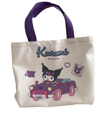 New Sanrio Kuromi Beige Lightweight Purple Car Canvas LARGE Shopping Bag Tote picture