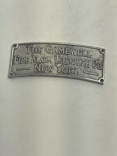 The Gamewell Fire Alarm Telegraph Co. New York  Nameplate Name Plate Emblem picture