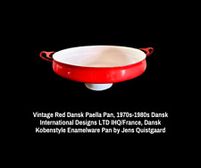 Vintage Red Dansk Paella Pan 70s-80s Dansk Kobenstyle Enamelware  France 13.5