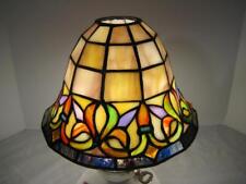 Lamp Light Shade Stained Glass Slag Glass Bell Shaped Tall 5.5