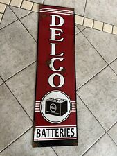 Antique -vintage look Delco Battery Dealer Sales Service Sign Original Equipment picture