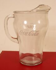 VINTAGE COKE COCA COLA ADVERTISING SODA SERVING CLEAR GLASS PITCHER NICE  picture