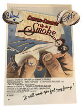 CHEECH AND CHONG SIGNED AUTO UP IN SMOKE FULL SIZE MOVIE POSTER BECKETT BAS 7 picture