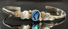925 STERLING SILVER NATIVE AMERICAN AND ABALONE CUFF BRACELET picture