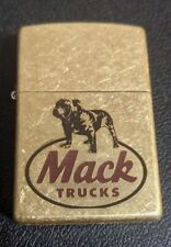 All Brass Mack Truck Zippo, Color Engraved Unfired English Bulldog Nice 👍 picture