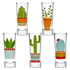 5 Pack Shot Glasses Set with Cactus Designs for Bachelorette Party, 2 Oz picture