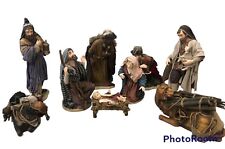 GRANDEUR NOEL Fabric Mache Collector Edition 9 Piece Nativity Set 2002 Read picture
