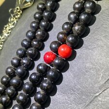 Antique yemeni natural necklace Black 99 beads Prayer beads Yusr يسر مكاوي picture
