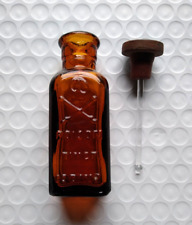 Antique Poison Medicine Brown Bottle Dauber Skull Crossbones TINCT Iodine K1 picture