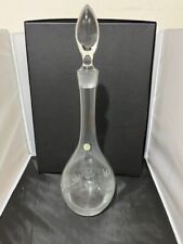 Gorgeous Vintage Clear floral embossed etched decanter made in Romania EUC picture
