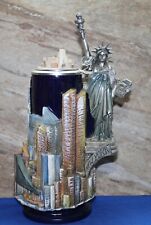 WW Team Beer Stein Staute of Liberty Pewter Lid 13