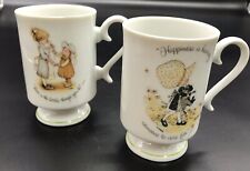 2 Vtg 1973 Holly Hobbie Tea Cups Porcelain Drinking Mug World Wide Arts Japan picture