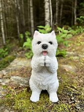 Westie Puppy Highland Terrier Dog Figurine Playful Statue Lawn Yard Resin Figure picture