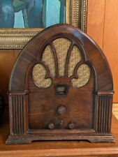 Antique Original Philco Model 90 Baby Grand Walnut Cathedral Tube Radio Working  picture