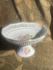 Vintage Schwarzenhammer Bavaria Reticulated Footed Fruit Bowl, Roses picture