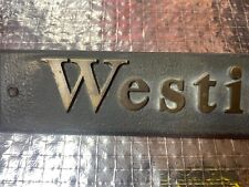 WESTINGHOUSE 12” X 1 3/4” SOLID BRASS ANTIQUE NAME PLATE, Beveled Edges,Bolt On picture