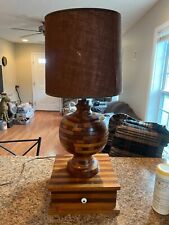 Amazing Vintage Folk Art Wooden Lamp Hidden Compartment and Drawer THIS IS GREAT picture