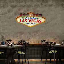 Retro Welcome to Fabulous Las Vegas Nevada Metal Bar Neon Light Sign Wall Decor picture