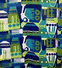 RARE Vintage EVERFAST BARK CLOTH Mid Century Modern Abstract Print Fabric TRV006 picture