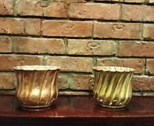 2 Vintage Brass  Pots For Flowers picture