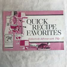 Rare 1963 Quick Recipe Favorites Different With 7-Up Cookbook Booklet Promo picture