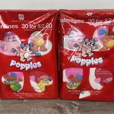 Lot/2 Boxes Vntg Popples Valentine Classroom 30x2=60 Cards NOS Sealed 1986 picture