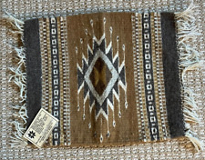 NWT Zapotec Mexican Rug Wall Decor Mat Wild West Weaver Signed 13.75 by 11.25 picture
