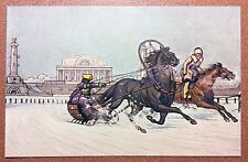 Petersburg Neva 1850s trotting race horse. BEST Tsarist Russia postcard 1909s🐎 picture