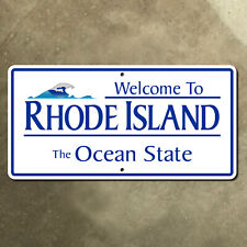 Welcome to Rhode Island Ocean State line highway marker waves road sign 16x8 picture