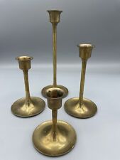 Vintage Brass Candlesticks Lot Boho Chic Retro Altar Candleholders Meditation picture