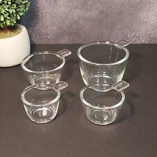 CLEAR DEPRESSION STYLE GLASS 4 PC NESTING MEASURING CUPS, Vintage, Bowl, Dish picture