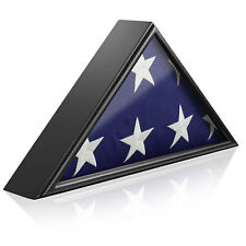Memorial Funeral Flag Display Case for 5' x 9' Folded Casket Flag, Solid Wood picture
