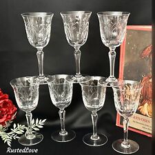 Tiffin-Franciscan Chardonay Water Goblets  Clear Glass Water Glasses Set 7 * picture