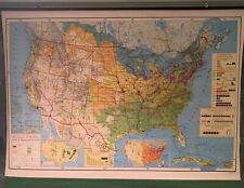 Rand McNally Map antique pull down classroom map Emergence Modern US 1878-1912 picture
