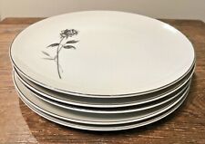 CHARCOAL ROSE RENDEZVOUS BRISTOL FINE CHINA JAPAN LOT of 5 DINNER PLATES VGUC picture