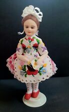 Rare Vintage Hungarian traditional costume cloth folk doll hand made, with stand picture