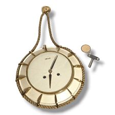 Beautiful Franz Hermle German Midcentury Vintage Mechanical Gong Clock With Key  picture