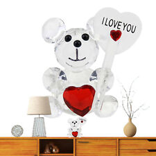 Valentines Day Crystal Bear Figurine Gemstone Crystal Bear Statue Ornament picture