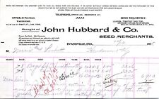 1905 Billhead - John Hubbard & Co, Seed Merchants, Evansville, Indiana picture