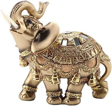 Feng Shui Elephant Statue Golden Collectible Wealth Lucky Elephant Figurine Perf picture