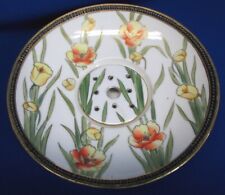 UNUSUAL HAND-PAINTED NIPPON OPEN BUTTER WITH PIERCED DRAINER picture