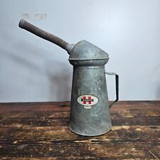 Vintage Huffy Galvanized Oil Can with Goose Spout 2 Quart Model 3222 picture