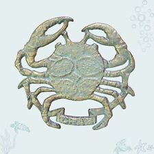 Trivet with Cast Iron Verdigris Crab Antique Bronze Design picture