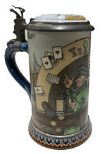 Antique German Beer Stein Mettlach 0.3L Woman and the Tavern #2090 RARE (READ) picture