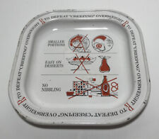 Vintage Collectible Tin Tray To Defeat Creeping Overweight Smaller Portions picture
