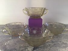 Vintage Federal Glass Madrid Amber Cream Soup Bowl (Set of 4) picture