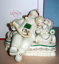 Lenox Fireplace Collection Santa Christmas Figurine w/Child #826988 New Rare picture