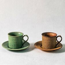 Handmade ceramic cups, exquisite linen ceramic coffee cups, antique cups, gifts  picture